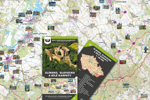 Mapa Zlínsko, Slovácko a Bílé Karpaty