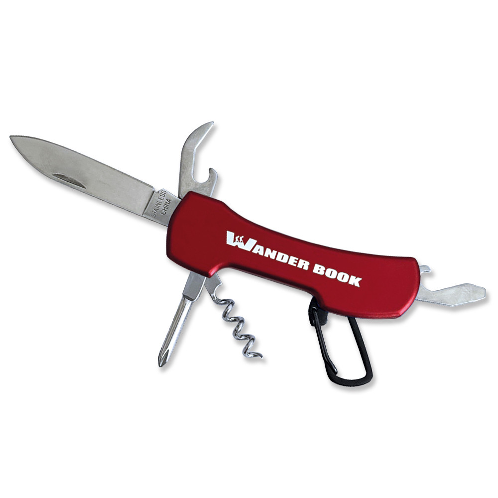 Multifunkční kapesní nůž – červený 5v1