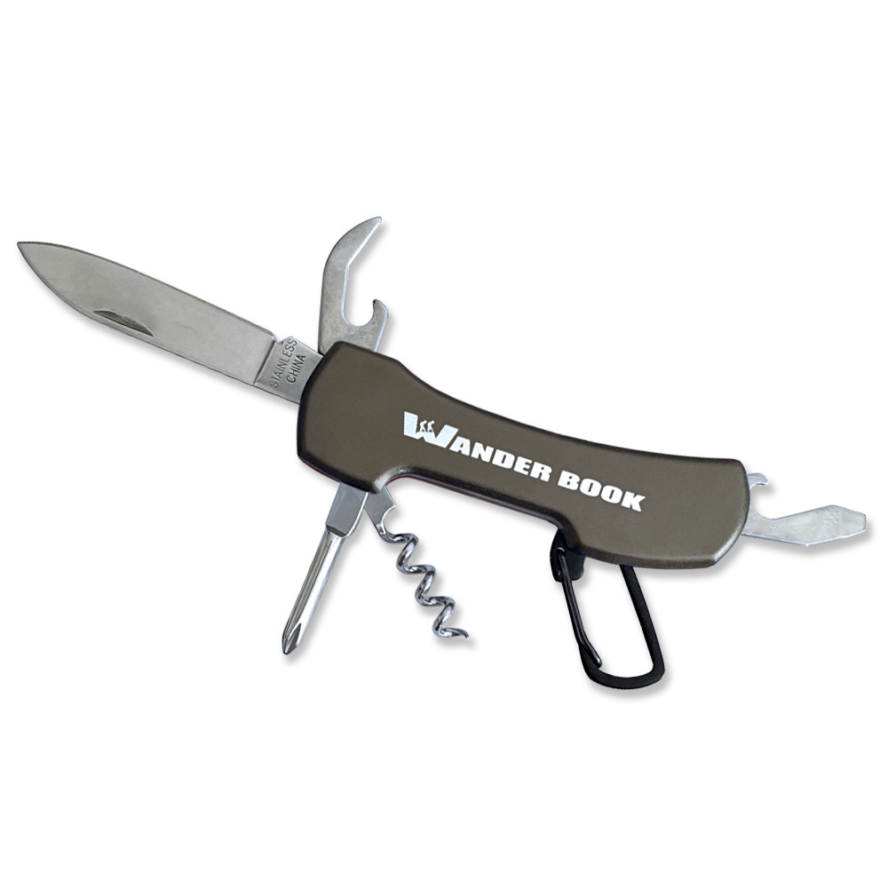 Multifunkční kapesní nůž – ocelově šedý 5v1