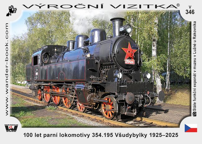 100 let parní lokomotivy 354.195 Všudybylky 1925–2025