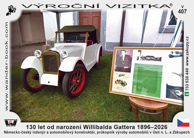 130 let od narození Willibalda Gattera 1896–2026