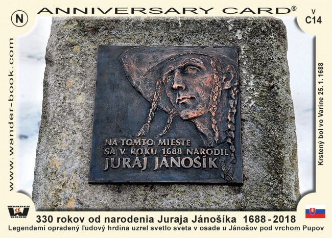 330 rokov od narodenia Juraja Jánošíka 1688 - 2018