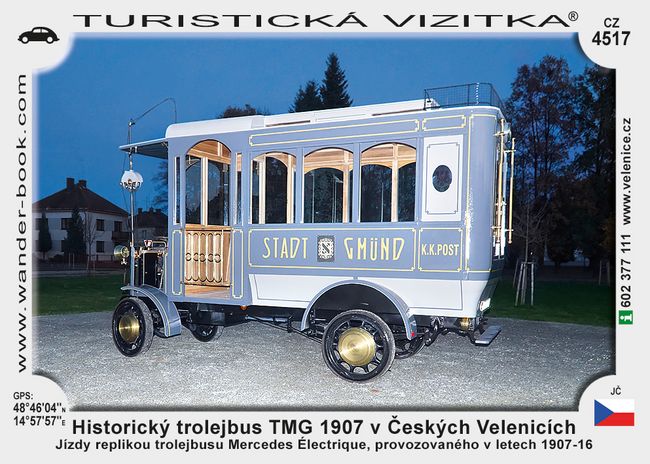 Historický trolejbus TMG 1907 v Českých Velenicích