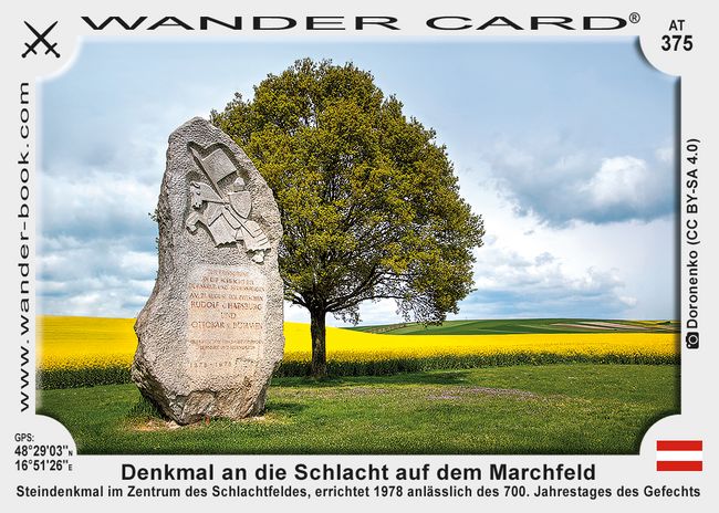 Denkmal an die Schlacht auf dem Marchfeld