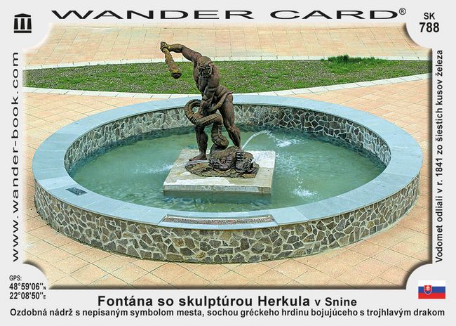 Fontána so skulptúrou Herkula v Snine