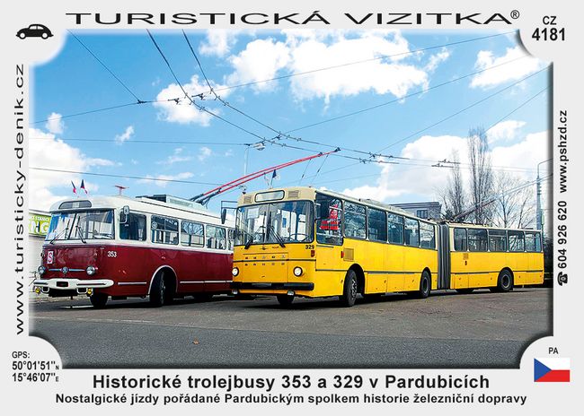 Historické trolejbusy 353 a 329 v Pardubicích