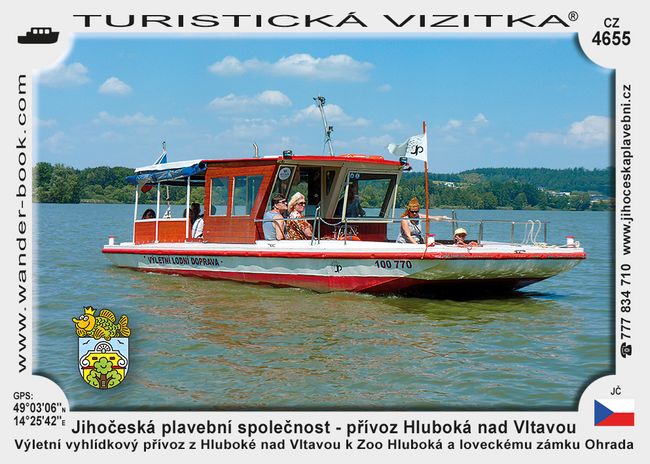 Jihočeská plavební společnost - přívoz Hluboká nad Vltavou