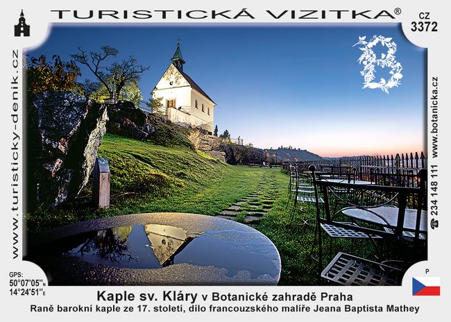 Botanická zahrada Praha – Kaple sv. Kláry