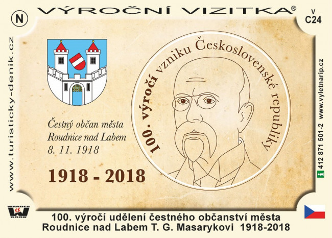 Masaryk čestný občan Roudnice 100 let