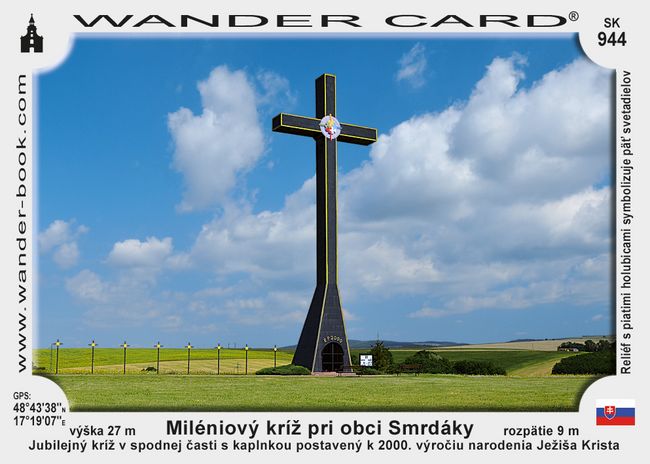 Miléniový kríž pri obci Smrdáky
