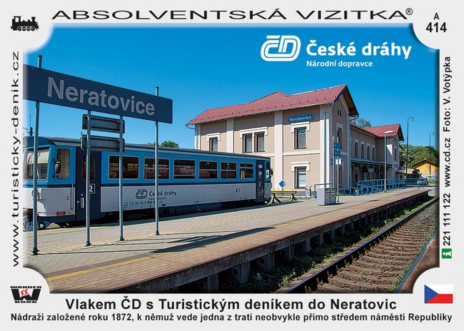 Vlakem ČD s Turistickým deníkem do stanice Neratovice