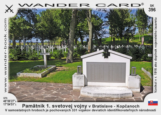 Pamätník 1. svetovej vojny v Bratislave – Kopčanoch