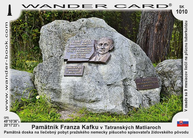 Pamätník Franza Kafku v Tatranských Matliaroch