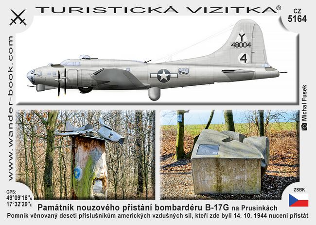 Památník nouzového přistání bombardéru B-17G na Prusinkách
