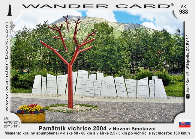 Pamätník víchrice 2004 v Novom Smokovci