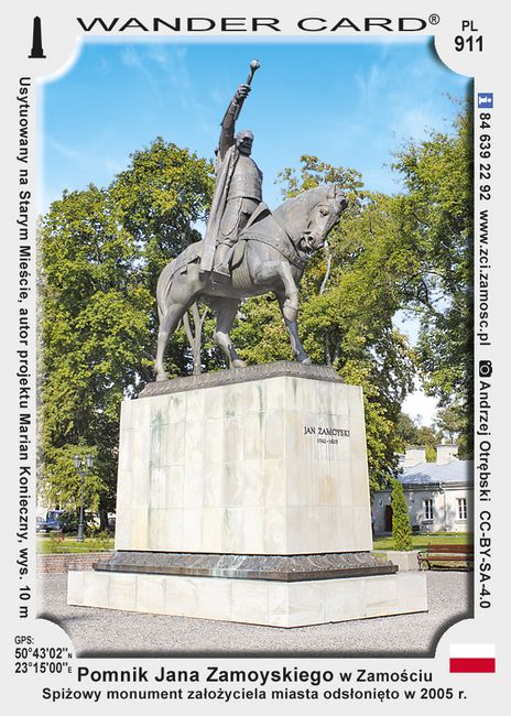 Pomnik Jana Zamoyskiego w Zamościu