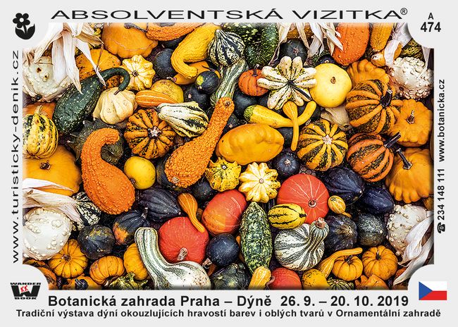 Botanická zahrada Praha – Dýně  26. 9. – 20. 10. 2019