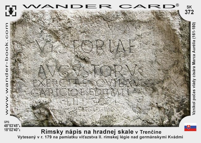 Rímsky nápis na hradnej skale v Trenčíne