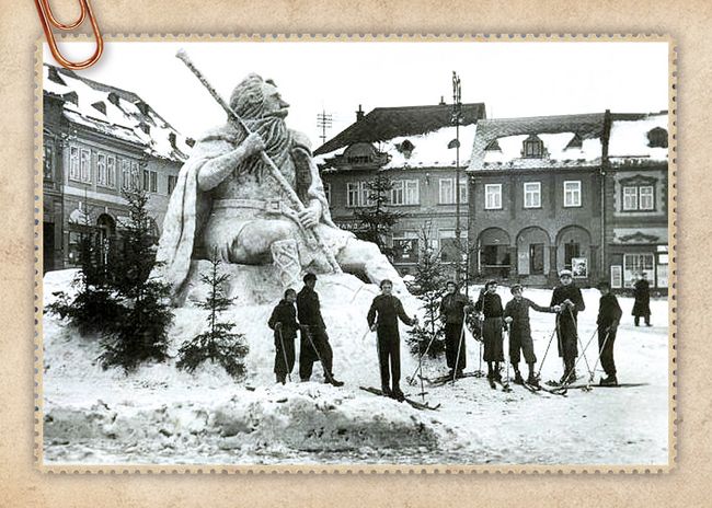 Sněhová socha Krakonoše v Jilemnici