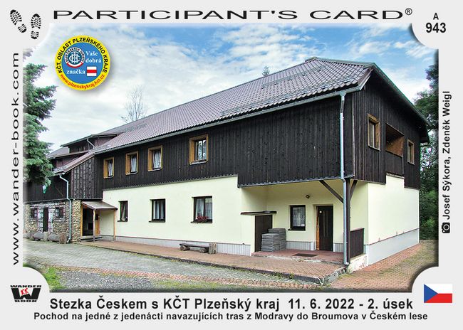 Stezka Českem s KČT Plzeňský kraj  11. 6. 2022 - 2. úsek