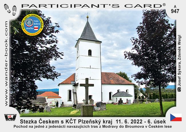Stezka Českem s KČT Plzeňský kraj  11. 6. 2022 - 6. úsek