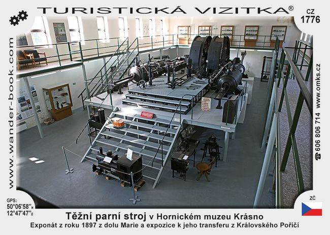 Těžní parní stroj v Hornickém muzeu Krásno