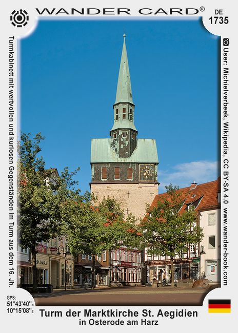 Turm der Marktkirche St. Aegidien in Osterode am Harz