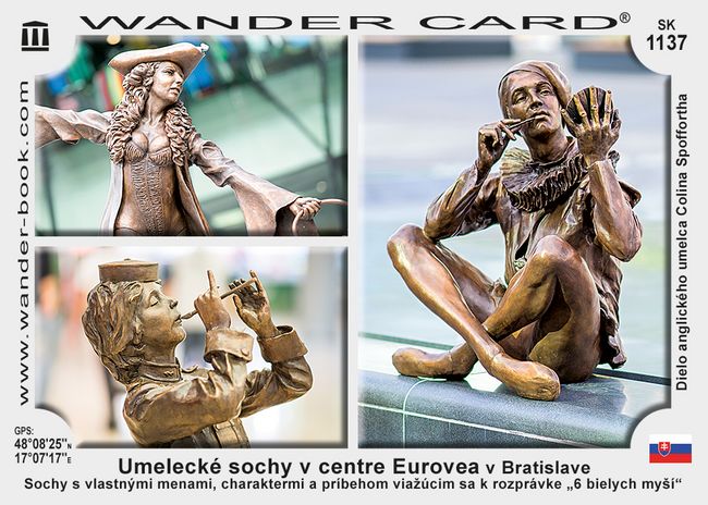 Umelecké sochy v centre Eurovea v Bratislave