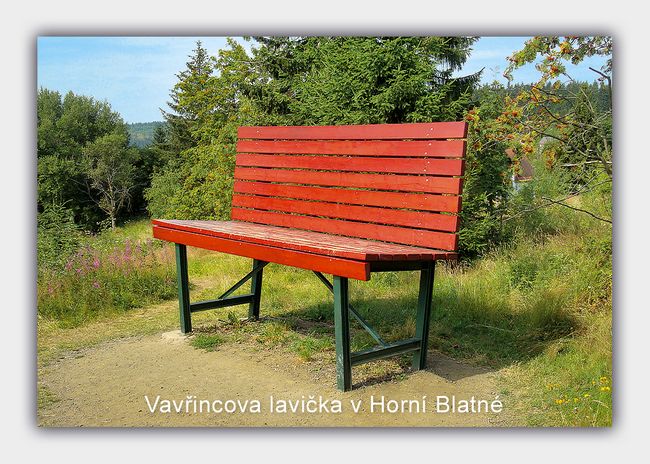 Vavřincova lavička v Horní Blatné