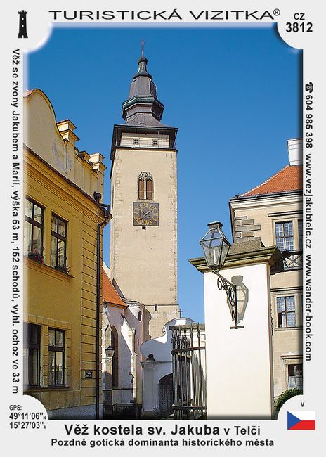 Věž kostela sv. Jakuba v Telči