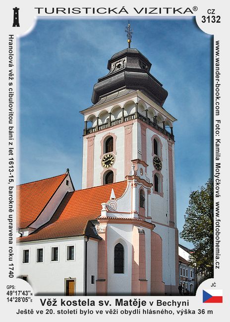 Věž kostela sv. Matěje v Bechyni