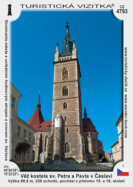 Věž kostela sv. Petra a Pavla v Čáslavi