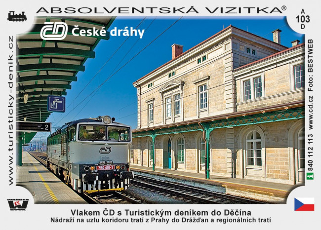Vlakem ČD s Turistickým deníkem do stanice Děčín hl. n.