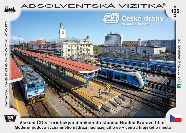 Vlakem ČD s Turistickým deníkem do stanice Hradec Králové hl. n.