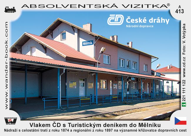 Vlakem ČD s Turistickým deníkem do stanice Mělník