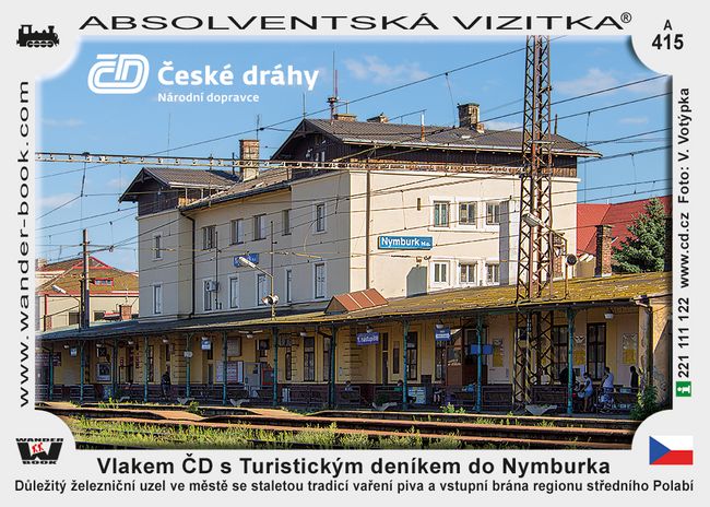 Vlakem ČD s Turistickým deníkem do stanice Nymburk hl. n.
