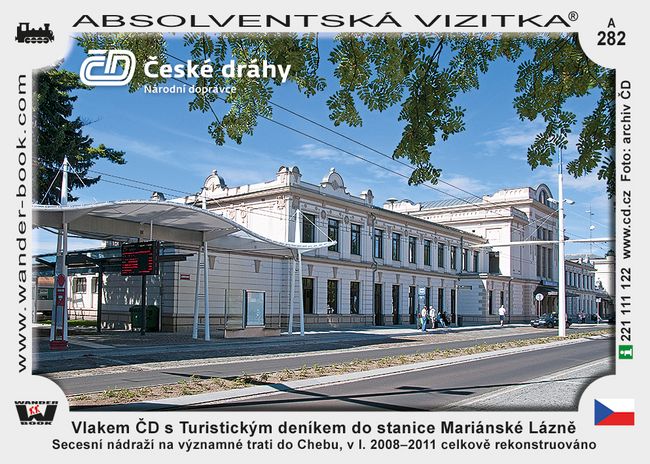 Vlakem ČD s Turistickým deníkem do stanice Mariánské Lázně