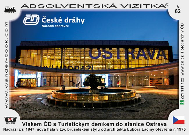 Vlakem ČD s Turistickým deníkem do stanice Ostrava