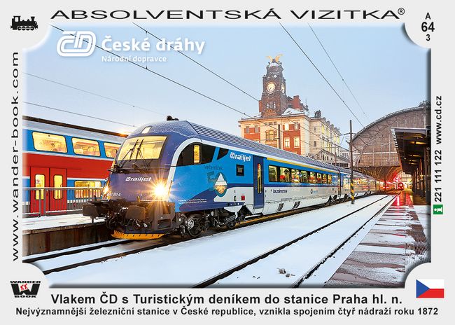 Vlakem ČD s Turistickým deníkem do stanice Praha hl. n.