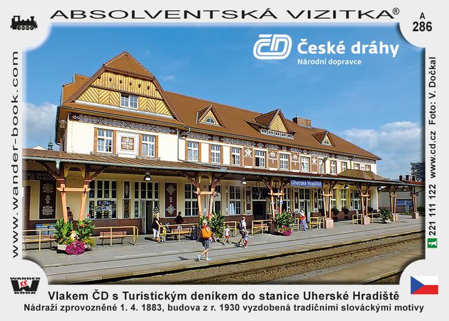 Vlakem ČD s Turistickým deníkem do stanice Uherské Hradiště