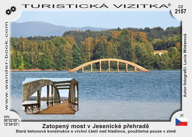 Zatopený most v Jesenické přehradě