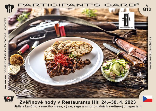 Zvěřinové hody v Restaurantu Hit  24.–30. 4. 2023