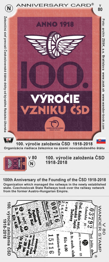 100. výročie založenia ČSD 1918-2018