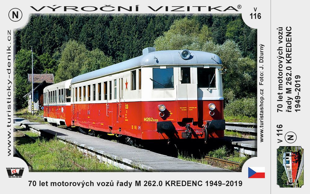 70 let motorových vozů řady M 262.0 KREDENC 1949–2019