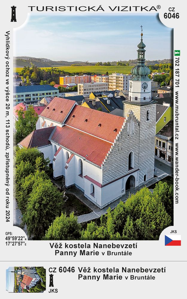 Věž kostela Nanebevzetí Panny Marie v Bruntále