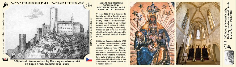 360 let od přenesení sochy Madony montserratské do kaple hradu Bezděz 1666–2026