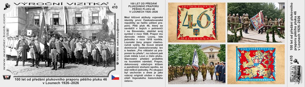 100 let od předání plukovního praporu pěšího pluku 46 v Lounech 1926–2026