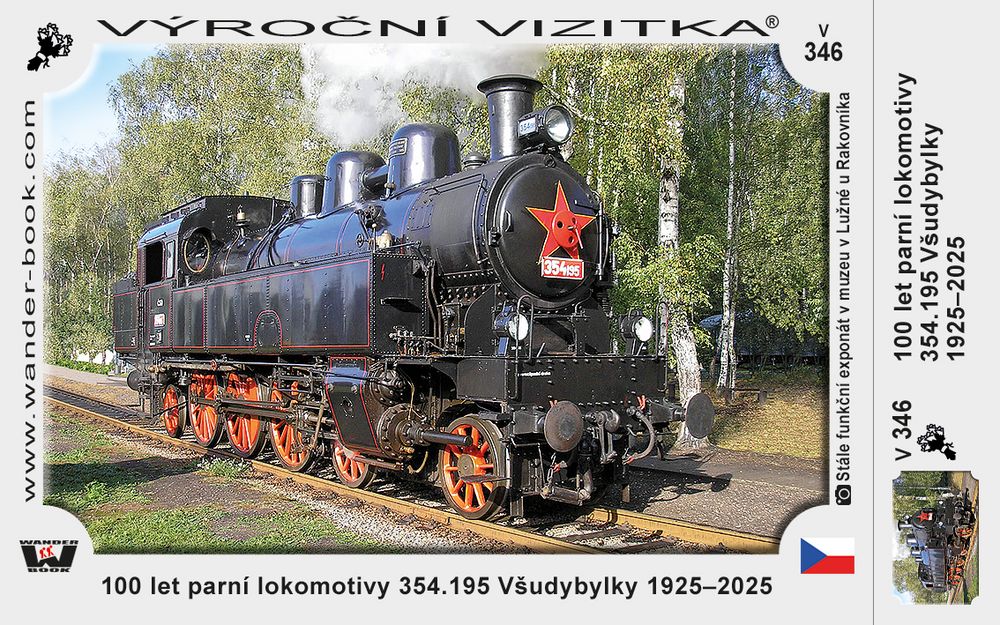 100 let parní lokomotivy 354.195 Všudybylky 1925–2025