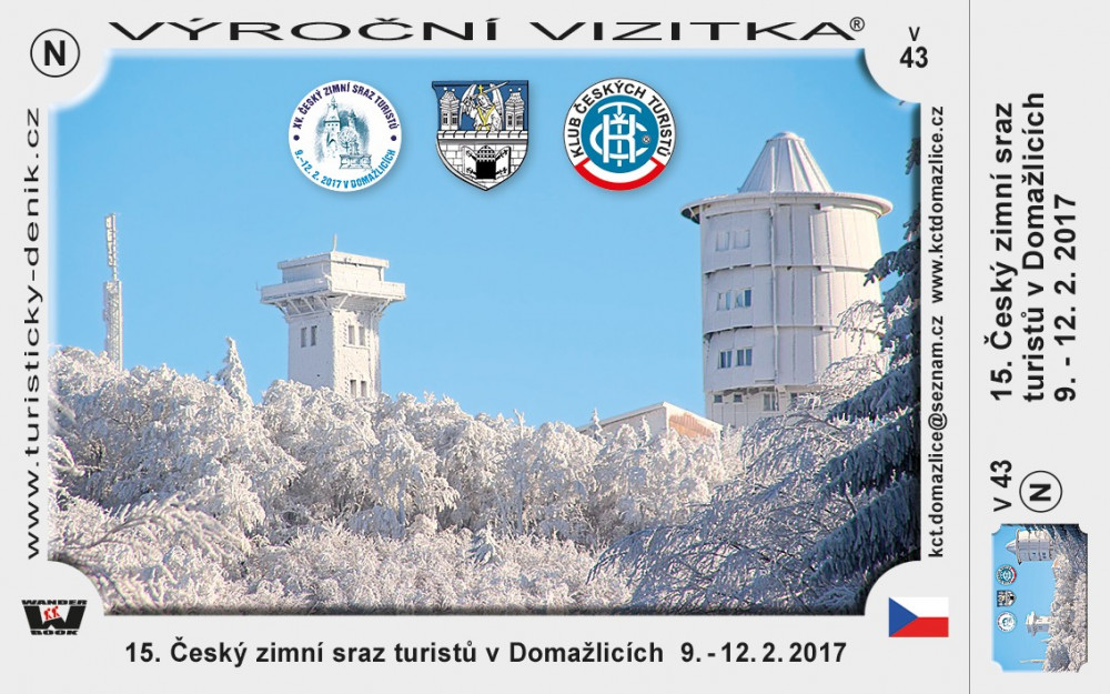 15. Český zimní sraz turistů v Domažlicích 9. – 12. 2. 2017