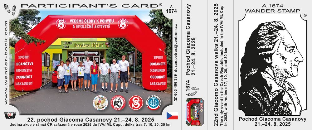 22. pochod Giacoma Casanovy 21.–24. 8. 2025